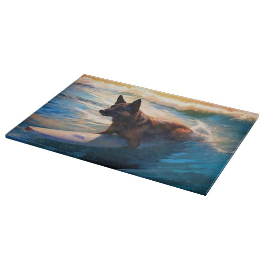 Planche À Découper Belge Shepherd Beach Surf Peinture (Coin)