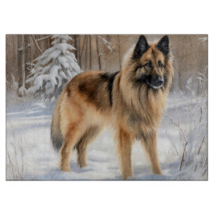 Planche À Découper Belgian Tervuren Qu'il neige Noël