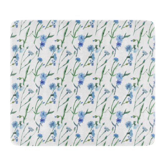 Planche À Découper Belle aquarelle cornfleurs (Devant)