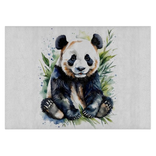 Planche À Découper Belle aquarelle Panda Bear (Devant)