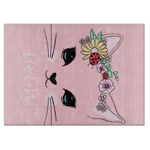 Planche À Découper Belle Chat Face Meow, Cadeau Kitty Lover, Chat mig