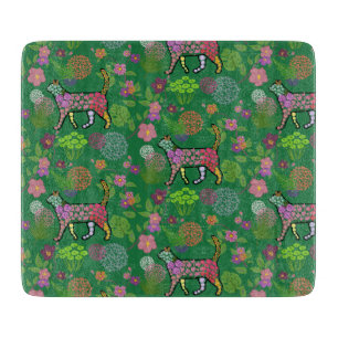 Planche À Découper Belle Chat floral coloré unique