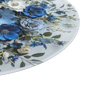 Planche À Découper Belle composition florale bleue et blanche (Coin)
