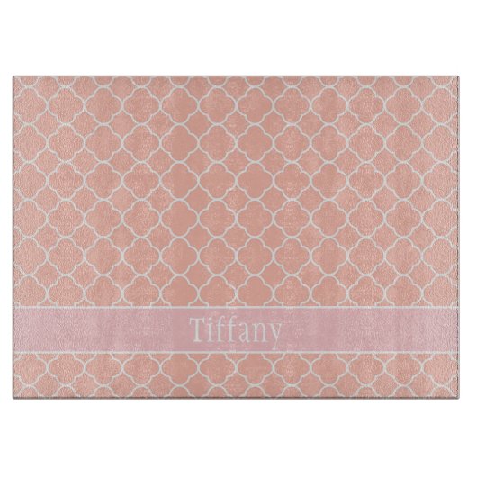 Planche À Découper Belle décoration rose et blanc (Devant)