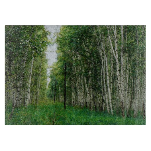 Planche À Découper Belle forêt de bouleaux (Devant)