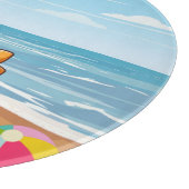 Planche À Découper Belle glace manger dino à la plage (Coin)