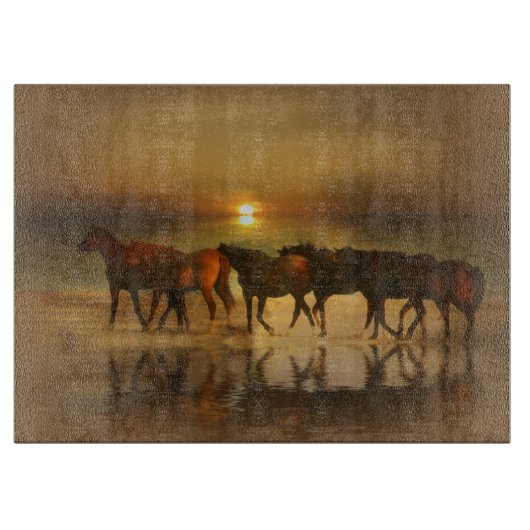 Planche À Découper Belle Horse et Plage Coupe Board (Devant)