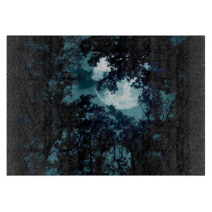 Planche À Découper Belle Lune qui coule avec les arbres