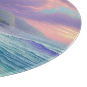 Planche À Découper Belle Plage Océan Vagues Nuages de nuit (Coin)