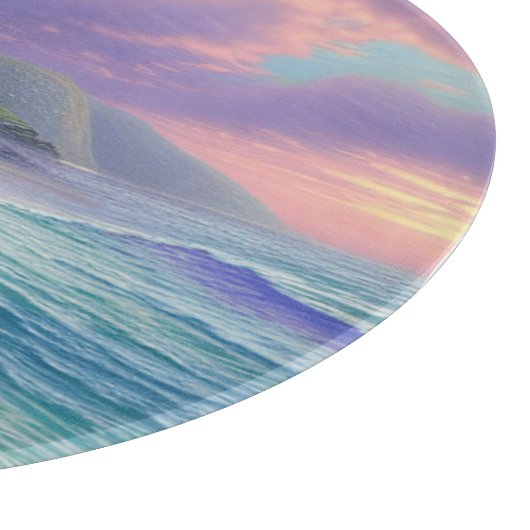 Planche À Découper Belle Plage Océan Vagues Nuages de nuit (Coin)