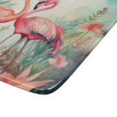 Planche À Découper Belle plage rose flamingo (Coin)