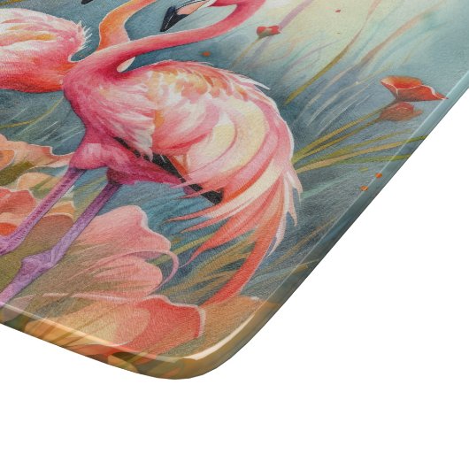 Planche À Découper Belle plage rose flamingo (Coin)