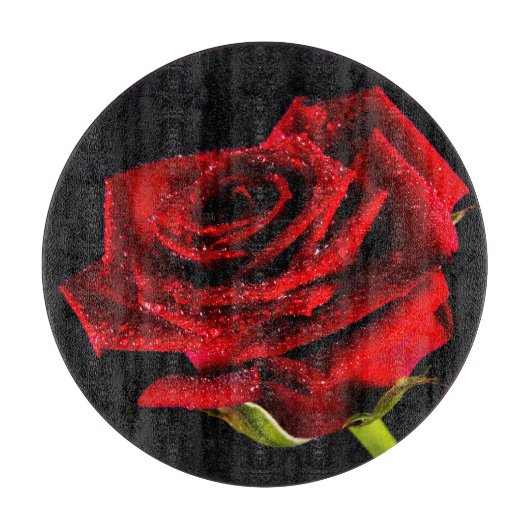 Planche À Découper Belle rose rouge (Devant)