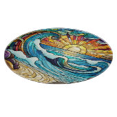 Planche À Découper Belle scène de plage vitrail (Coin)