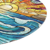 Planche À Découper Belle scène de plage vitrail (Coin)