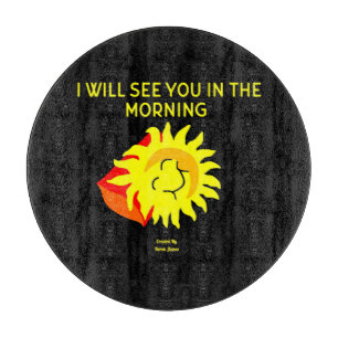 Planche À Découper Belle table de coupe ronde de soleil de nuit 30,4 