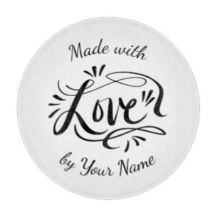 Planche À Découper Belle table ronde en verre de nom personnalisé