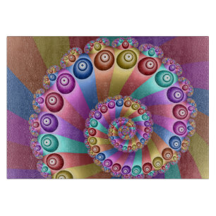 Planche À Découper Belles couleurs arc-en-ciel Art fractal Abstrait