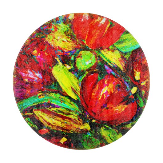 Planche À Découper "Belles Fleurs" Beau Art. Acheter Maintenant (Devant)