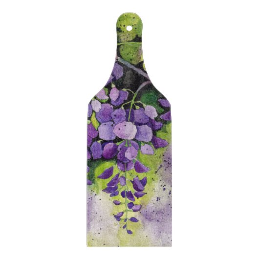Planche À Découper Belles Fleurs De Wisteria En Aquarelle (Devant)