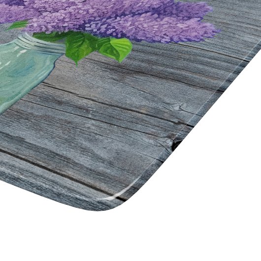 Planche À Découper Belles Lilacs En Mason Jar Rustique (Coin)