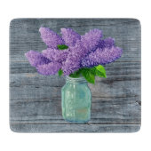 Planche À Découper Belles Lilacs En Mason Jar Rustique (Devant)