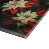 Planche À Découper Belles Poinsettias rouges et blanches (Coin)