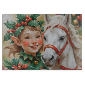 Planche À Découper Bells Holly et Elfe de Noël à cheval (Devant)