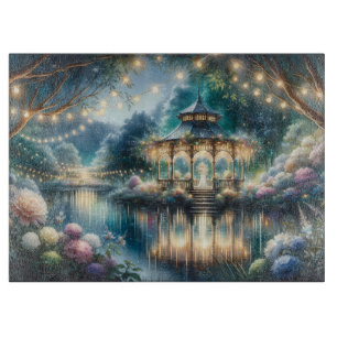 Planche À Découper Belvédère du jardin enchanté, reflet du crépuscule