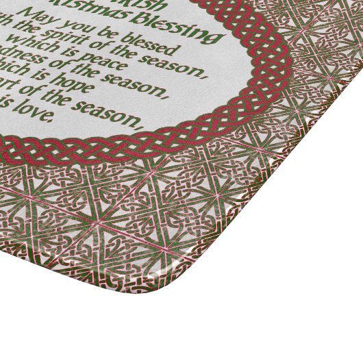 Planche À Découper Bénédiction irlandaise de Noël, vacances celtiques (Coin)