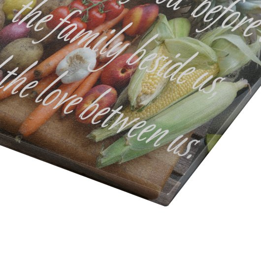 PLANCHE À DÉCOUPER BÉNISSEZ LA NOURRITURE DEVANT NOUS. (Coin)