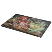 PLANCHE À DÉCOUPER BÉNISSEZ LA NOURRITURE DEVANT NOUS. (Coin)