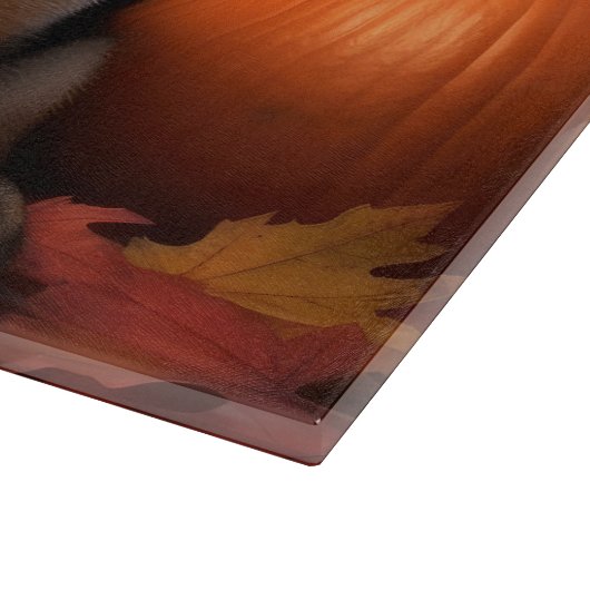 Planche À Découper Berger Allemand Chiot Citrouille d'automne (Coin)