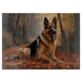 Planche À Découper Berger allemand en automne Feuilles automne Inspir (Devant)