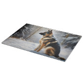 Planche À Découper Berger Allemand Laisser Neige Noël (Coin)