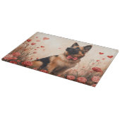 Planche À Découper Berger belge avec des roses - Saint-Valentin (Coin)