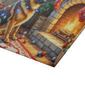 Planche À Découper Berger belge cheminée avec lumières de Noël (Coin)