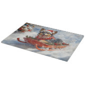 Planche À Découper Berger belge en luge Laisser neiger Noël (Coin)