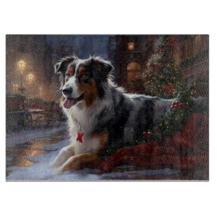 Planche À Découper Bergers australiens saison des fêtes de Noël