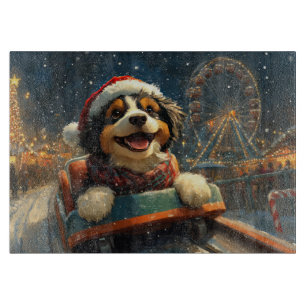 Planche À Découper Bernedoodle Chien Montagnes Russes Noël