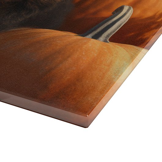 Planche À Découper Bernedoodle Chiot Automne Citrouille de plaisir (Coin)