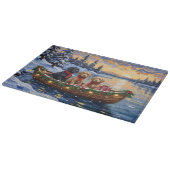 Planche À Découper Bernedoodle Christmas Boat Holiday (Coin)