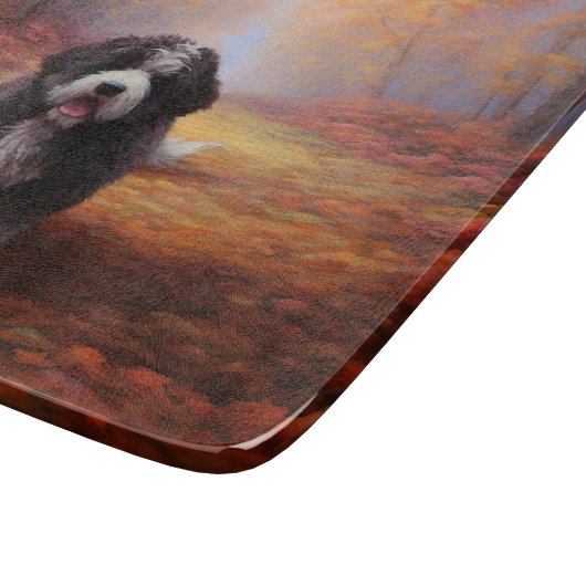 Planche À Découper Bernedoodle en automne Leaves automne Inspire (Coin)