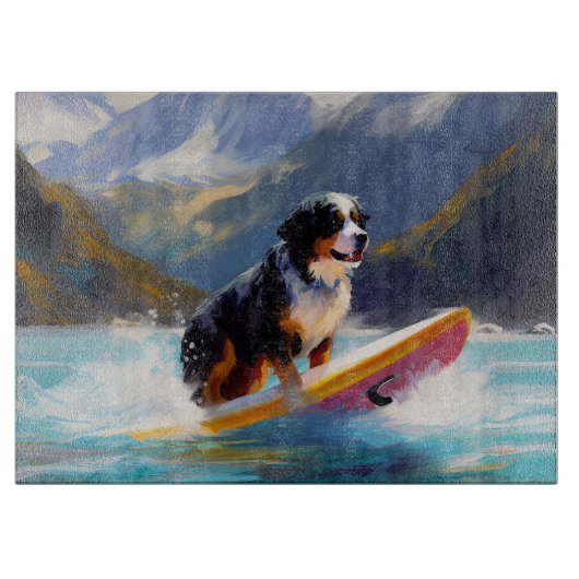 Planche À Découper Bernese Mountain Beach Surf Paining (Devant)