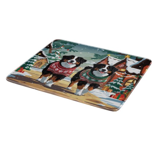 Planche À Découper Bernese Mountain Dogs Christmas Snow Holiday (Coin)