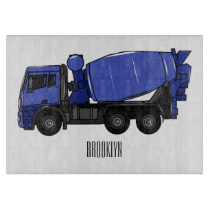Planche À Découper Béton mélange camion de transport caricature