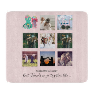 Planche À Découper BFF Photo Collage Jellyfish Octopus Cadeau personn