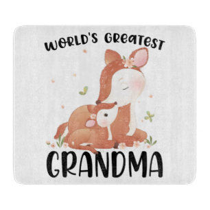 Planche À Découper Biche et Faon Grand-mère la plus géniale du monde