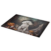 Planche À Découper Bichon Frise Citrouilles Halloween effrayant (Coin)