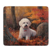 Planche À Découper Bichon Frise en automne Feuilles automne Inspire (Devant)